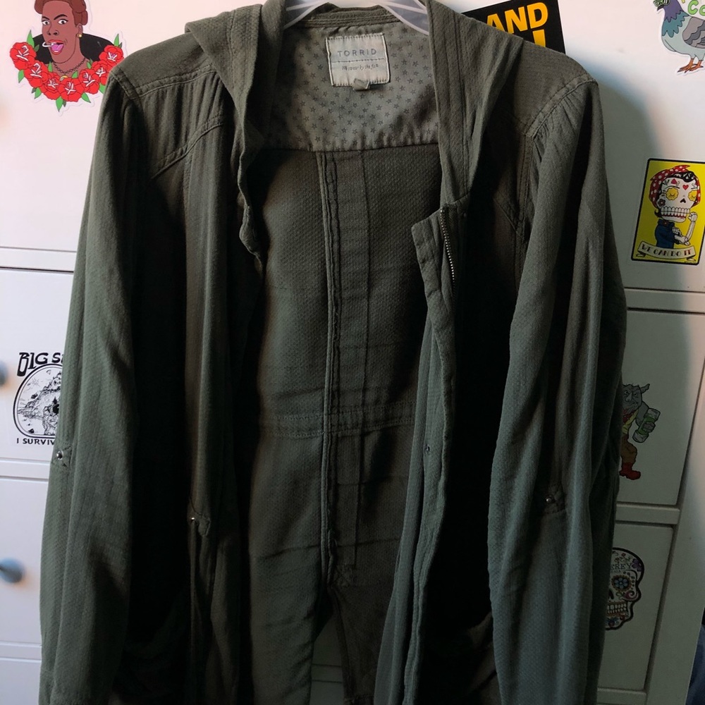 Olive hoodie jacket